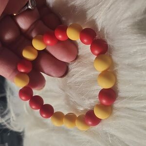 Handcrafted beaded bracelet made on stretchy cord